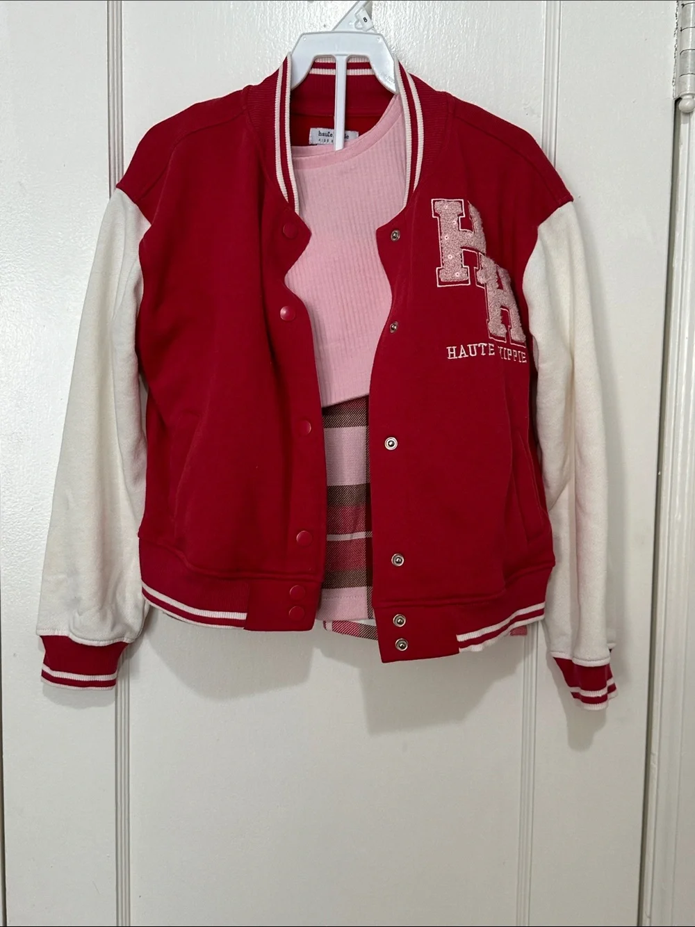 Red & Cream Letterman Jacket 4 pcs set.